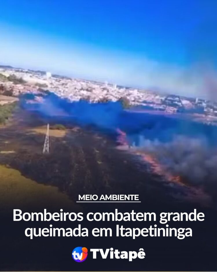 Bombeiros combatem grande queimada em Itapetininga