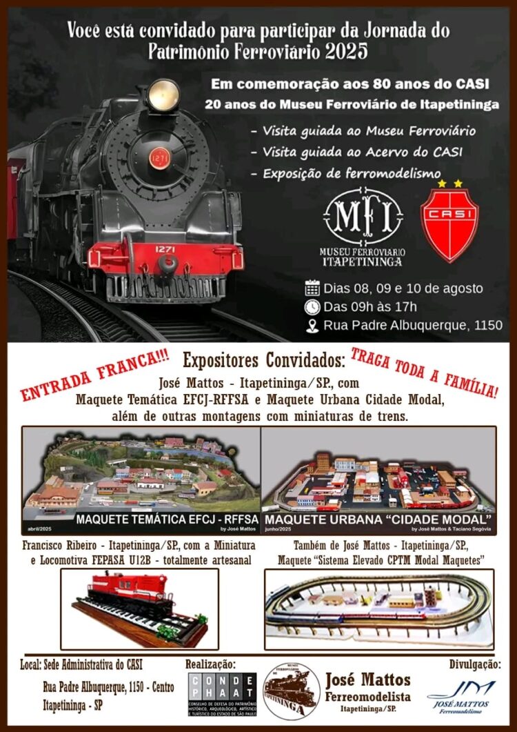 Itapetininga sedia Jornada do Patrimônio Ferroviário 2025